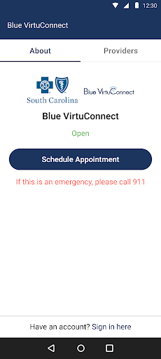 Android application Blue VirtuConnect screenshort