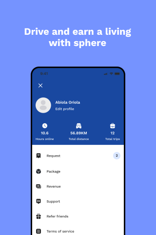 Android application Sphere Driver screenshort