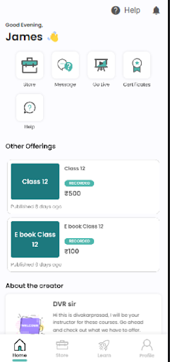 DVR CLASSES Screen 2