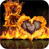 Fire Text Photo Frames : Text on Fire Photos icon