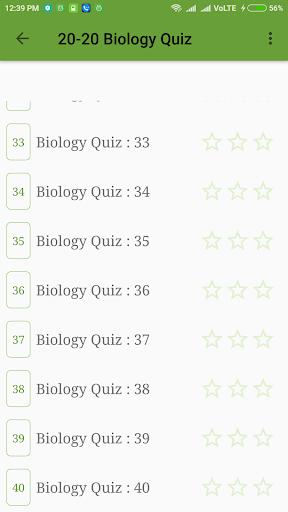 Biology Quizzes Screen 2