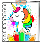 Cover Image of Unduh kawaii unicorn coloring book  APK