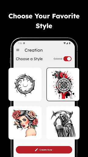 Screenshot of TattooInk: AI Tattoo Generator