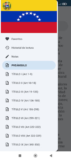 Android application Constitución de Venezuela screenshort