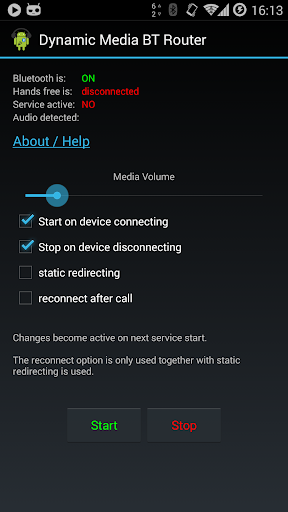 Android application Dynamic Media BT Mono Router screenshort