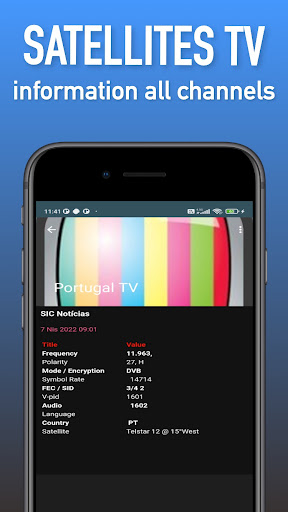 Portugal TV Channels Sat Screen 3