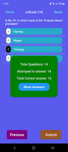Nepal Quiz Screen 3