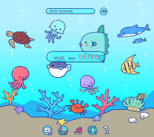 Android application Ocean Friends Theme screenshort
