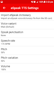 eSpeak NG Text-to-Speech Screenshot