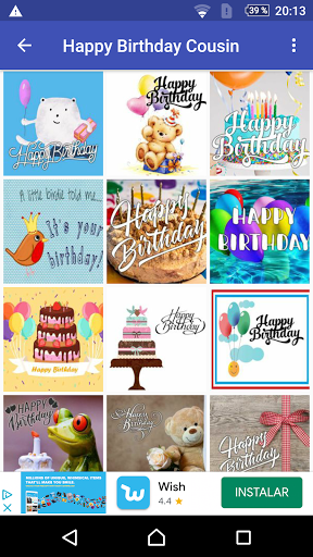 Android application COUSIN YOU'RE AMAZING BIRTHDAY screenshort