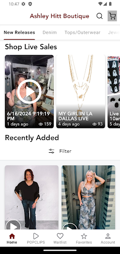Android application Ashley Hitt Boutique screenshort