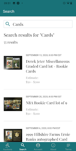 Gem-Mint Auctions Live Bidding Screen 3