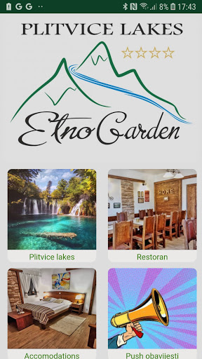 Android application Plitvice lakes Etno garden screenshort