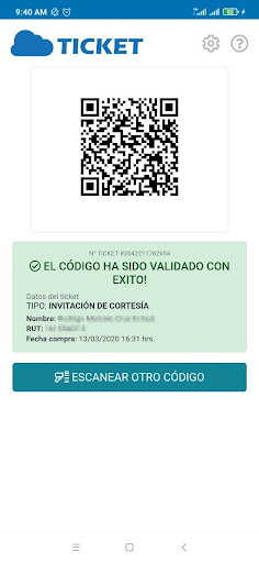 CloudTicket - Lector QR Screen 2