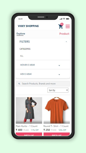 Android application Vikky Shopping screenshort