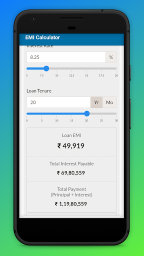 Simple EMI Calculator Screen 3