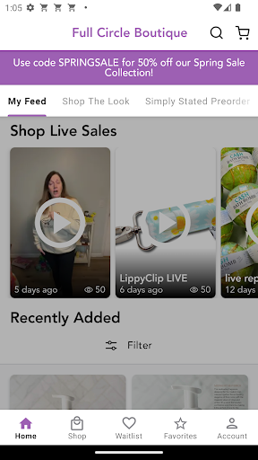 Android application Full Circle Boutique screenshort