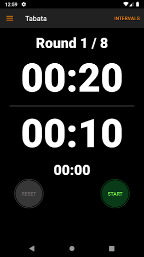 Android application Workout timer - interval tabat screenshort