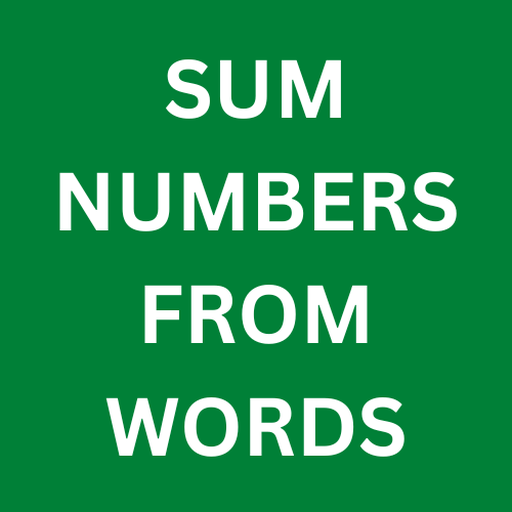 total of numbers in text logo