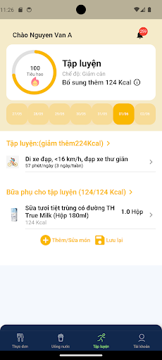 Thực đơn tăng giảm cân - Kalos Screen 3