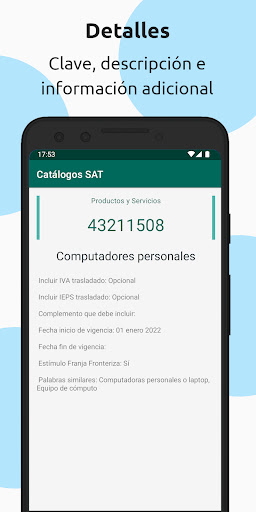 Catálogo claves Factura Screen 3