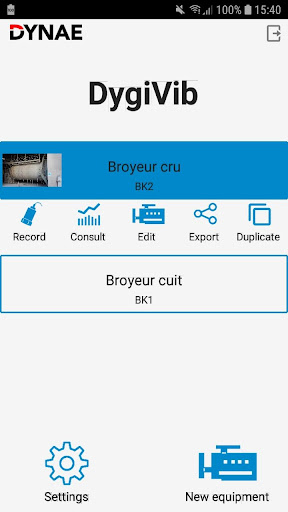 Android application DygiVib screenshort