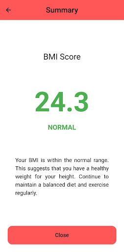 BMI Calculator Screen 2