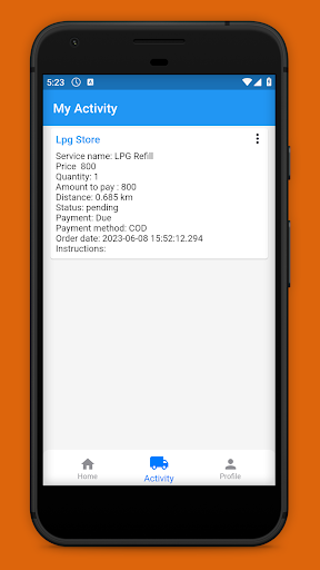 LPG Online Delivery Screen 2