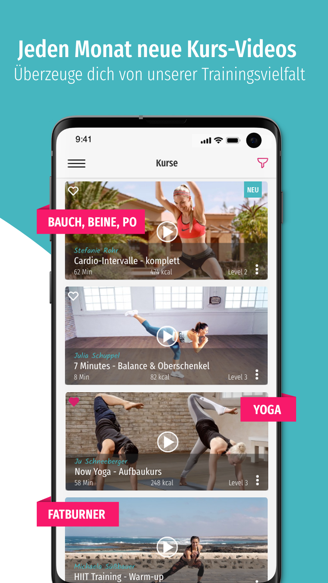 Android application fitnessRAUM.de – Home Workouts screenshort