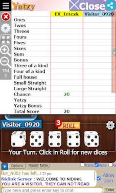 Yatzy Nidink - Screenshot 2