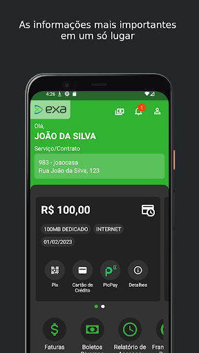 Android application Exa Internet screenshort