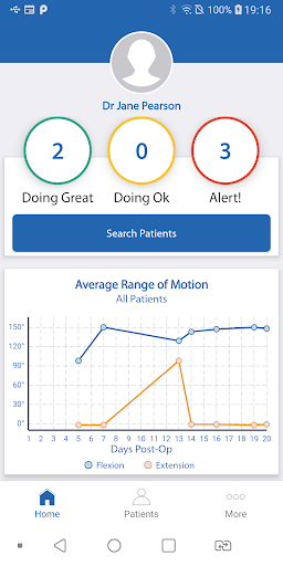 Android application TracPatch Knee HCP screenshort