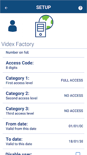WS4 Access Control manager Screen 3