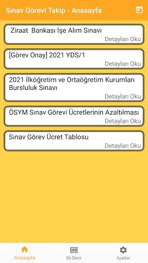 Android application Sınav Görevi Takip screenshort
