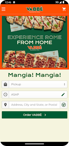 Android application VABBÈ Pizza screenshort