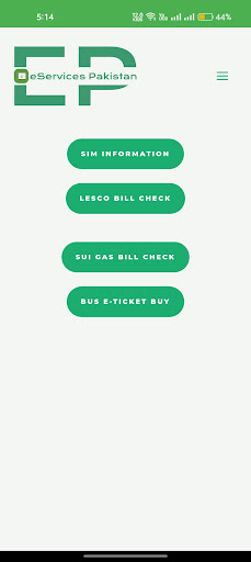 Android application eServices Pakistan screenshort