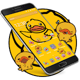 Cartoon yellow cute duck theme, Butterfly Icon icon