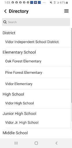 Vidor ISD on the GO Screen 3