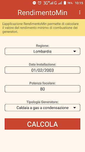 Android application RendimentoMin screenshort