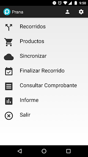 Android application Prana Gestión screenshort