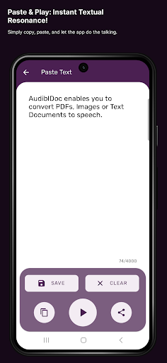 Screenshot of AudiblDoc - Text to Speech