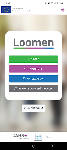 Android application Loomen mobilna aplikacija screenshort