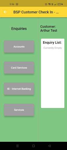 BSP Customer Check In Screen 3