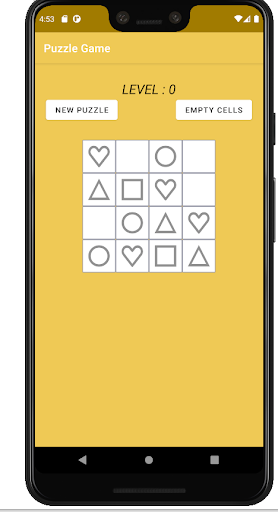 Android application Puzzle Game (Missing Shapes) screenshort