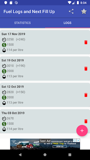 Fuel Log  Mileage Calculator