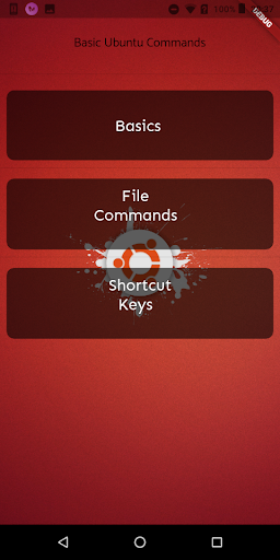 Android application Ubuntu basic Commands screenshort