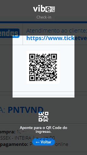 Ticket Vibe Recepção Screen 3