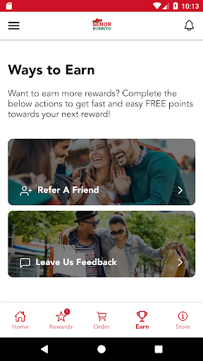 Android application Senor Burrito Rewards screenshort