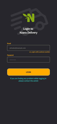 Android application Nzara Delivery screenshort