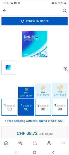 Contact lenses – Linsenmax Screen 3